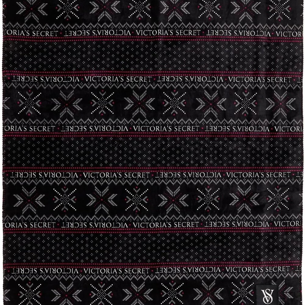Victoria's Secret Plush Sherpa Cozy Fleece Blanket Throw Fair Isle NWT